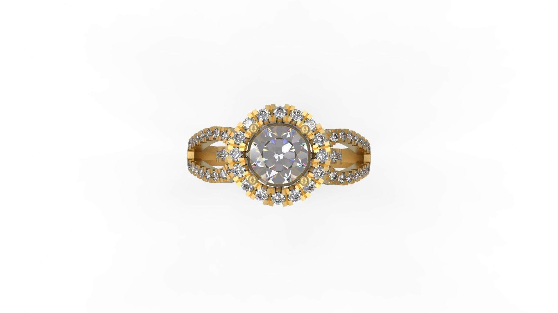 Woman Solitaire Ring 966 3D print model_4