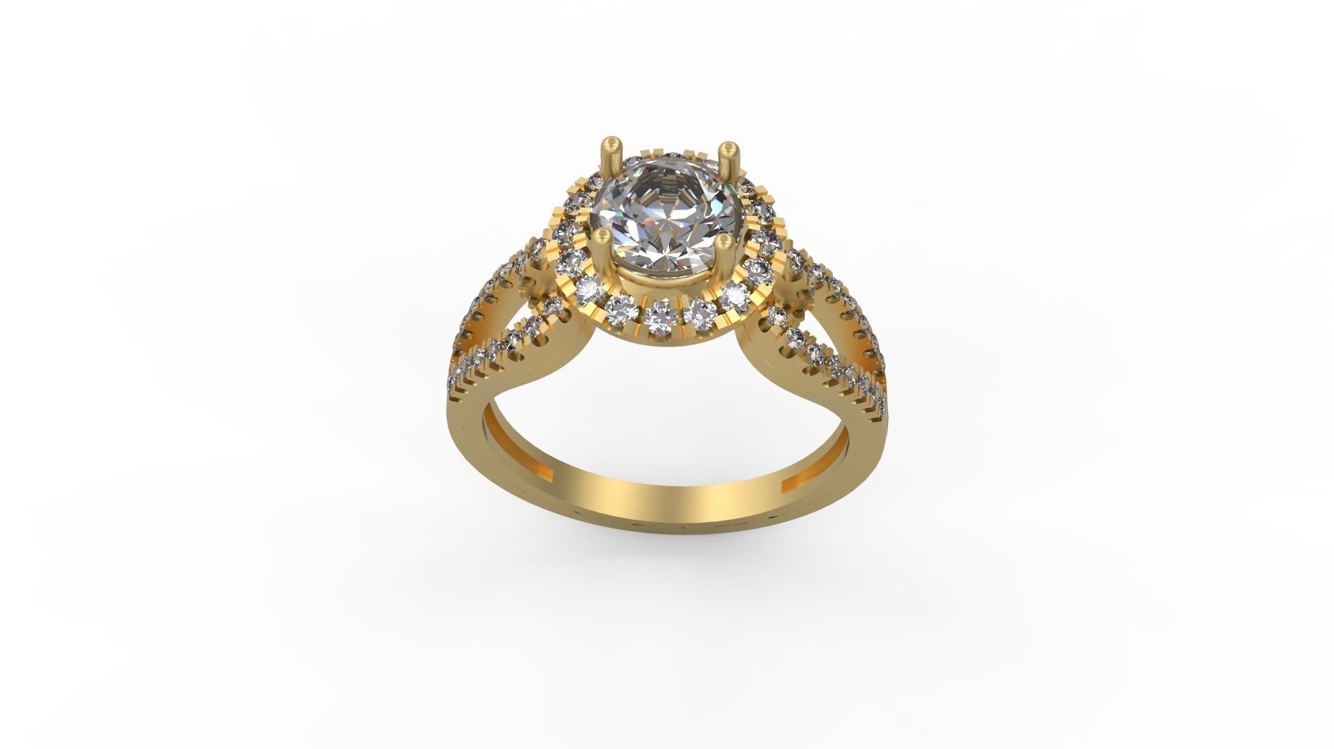 Woman Solitaire Ring 966 3D print model_3