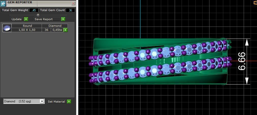 Ring with two gems strips 3D print model_2