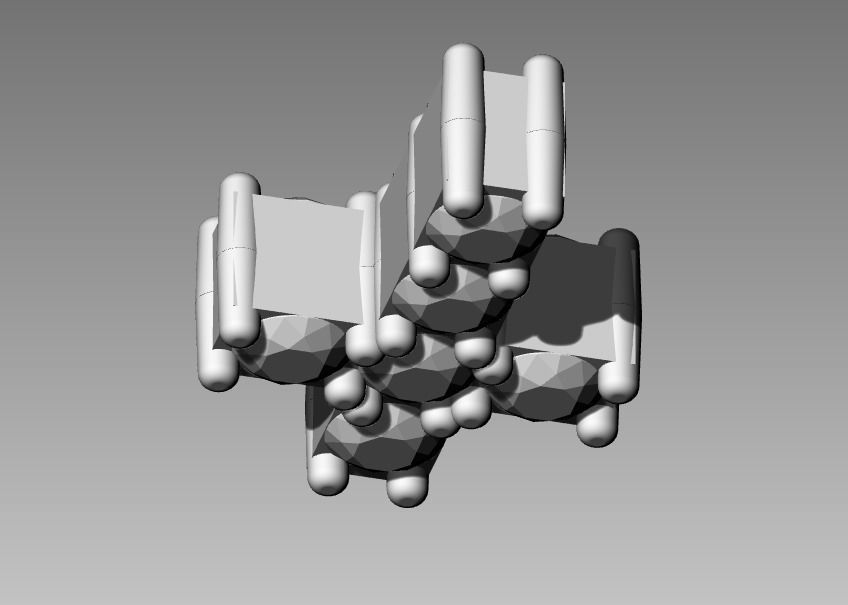 Small Cross 6 stones 3D model_3