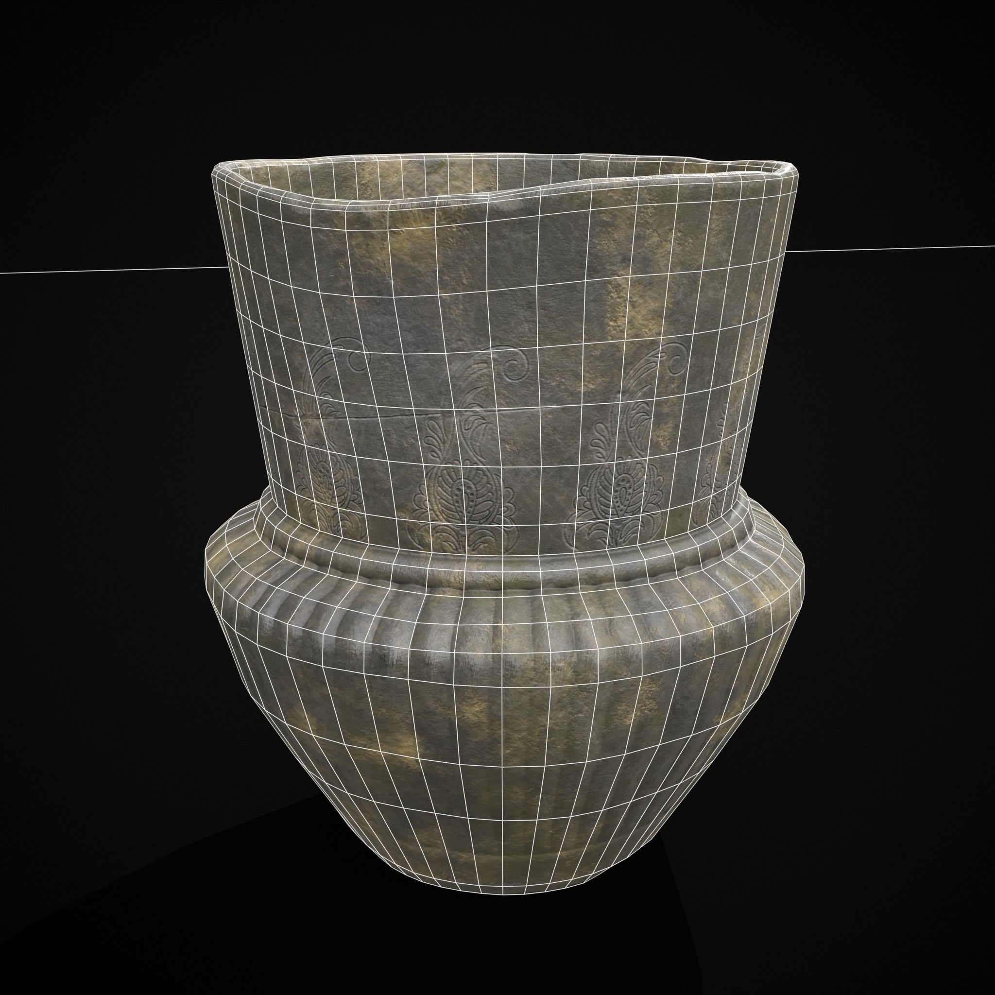 Simple Line Vase Low-poly 3D model_2