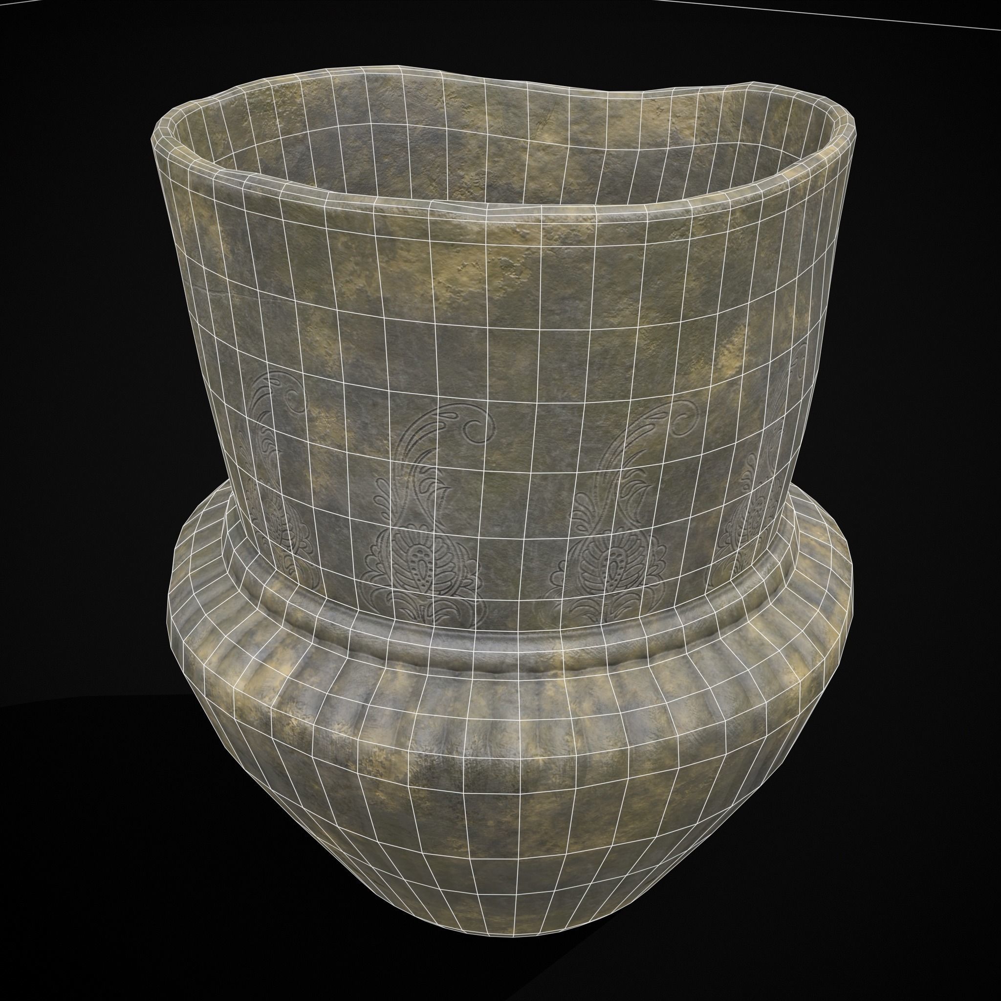 Simple Line Vase Low-poly 3D model_12