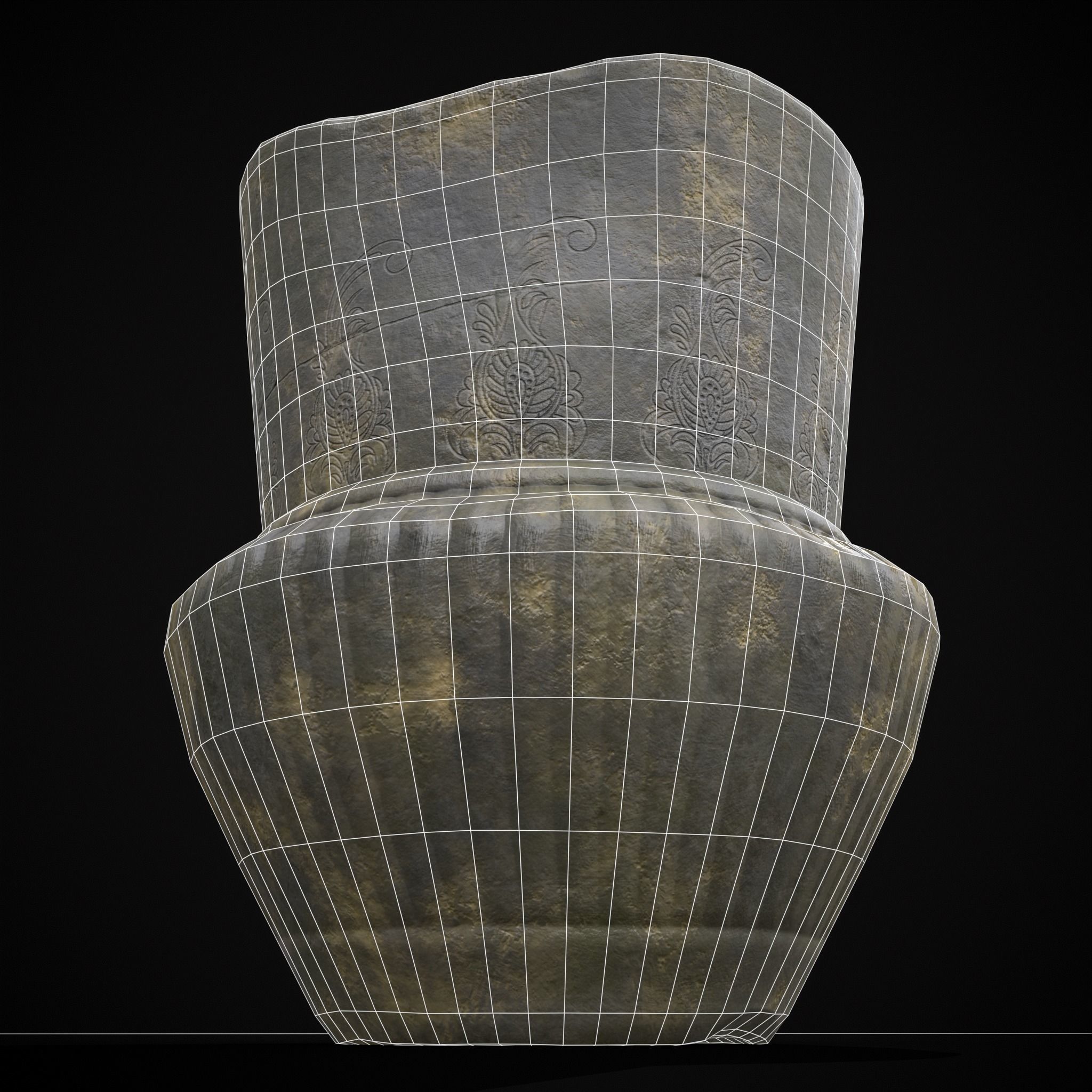 Simple Line Vase Low-poly 3D model_8