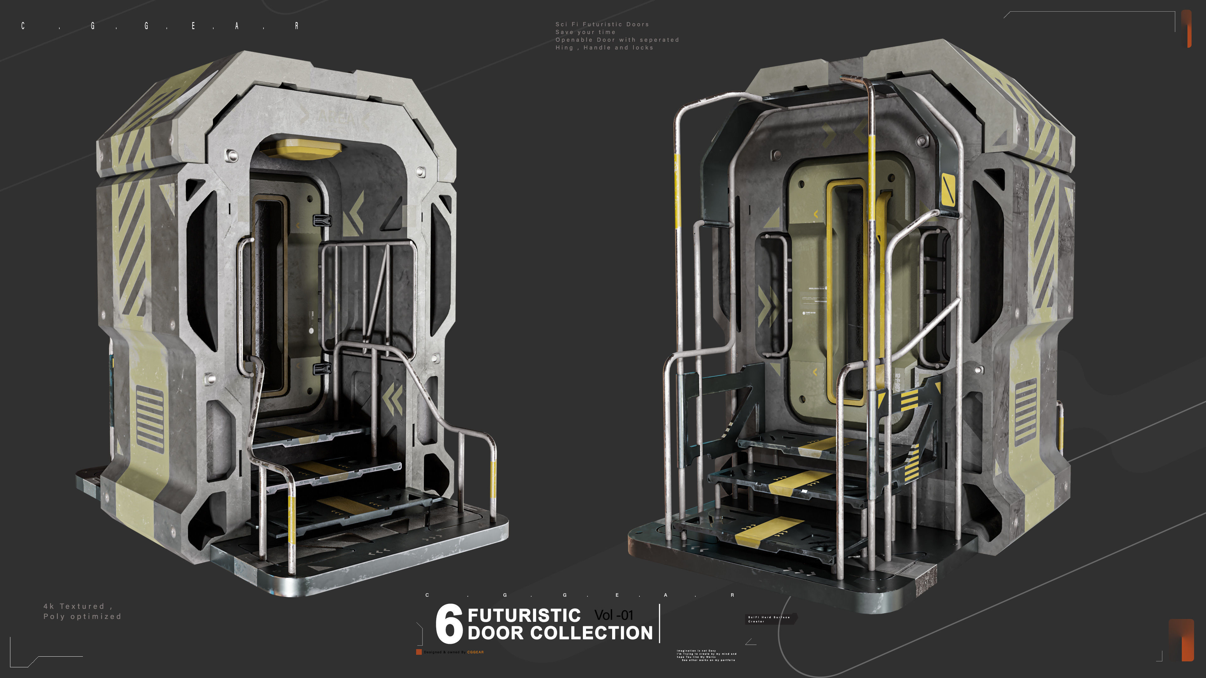 Sci-fi Door VOl-1 3D model_2