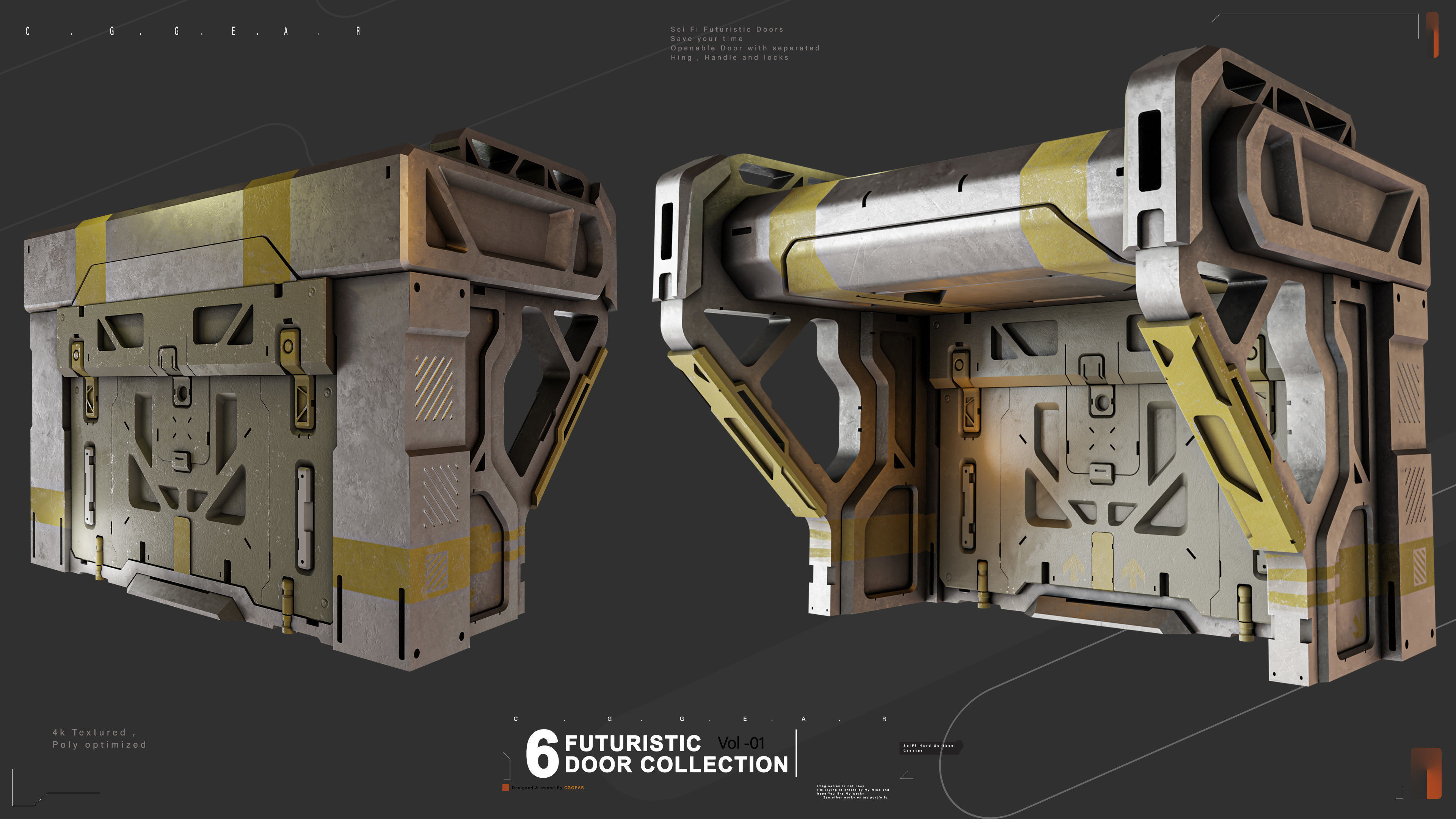 Sci-fi Door VOl-1 3D model_5