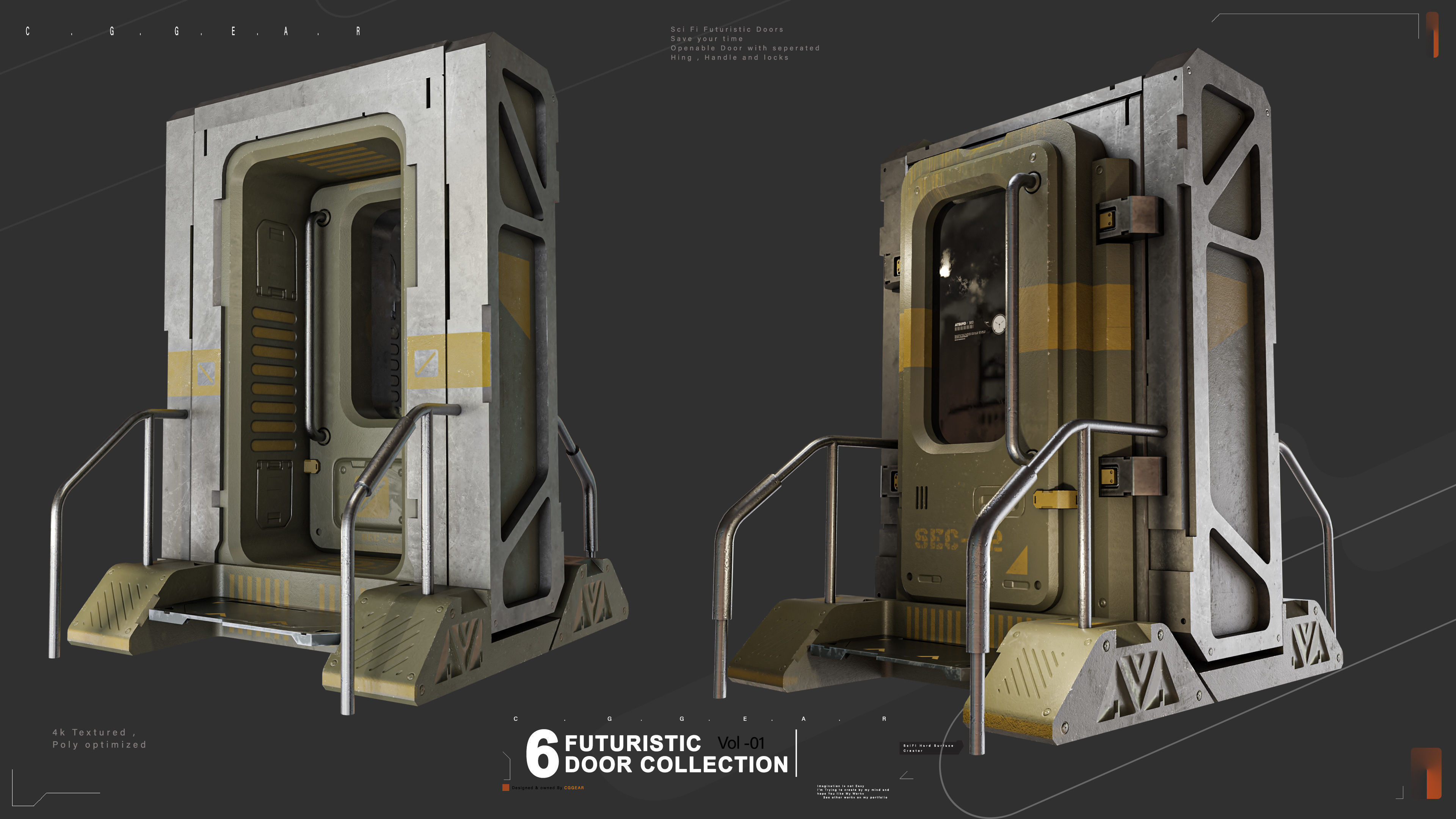Sci-fi Door VOl-1 3D model_6