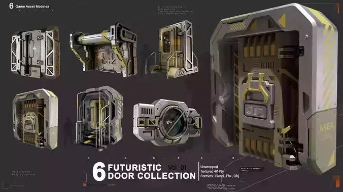Sci-fi Door VOl-1 3D model