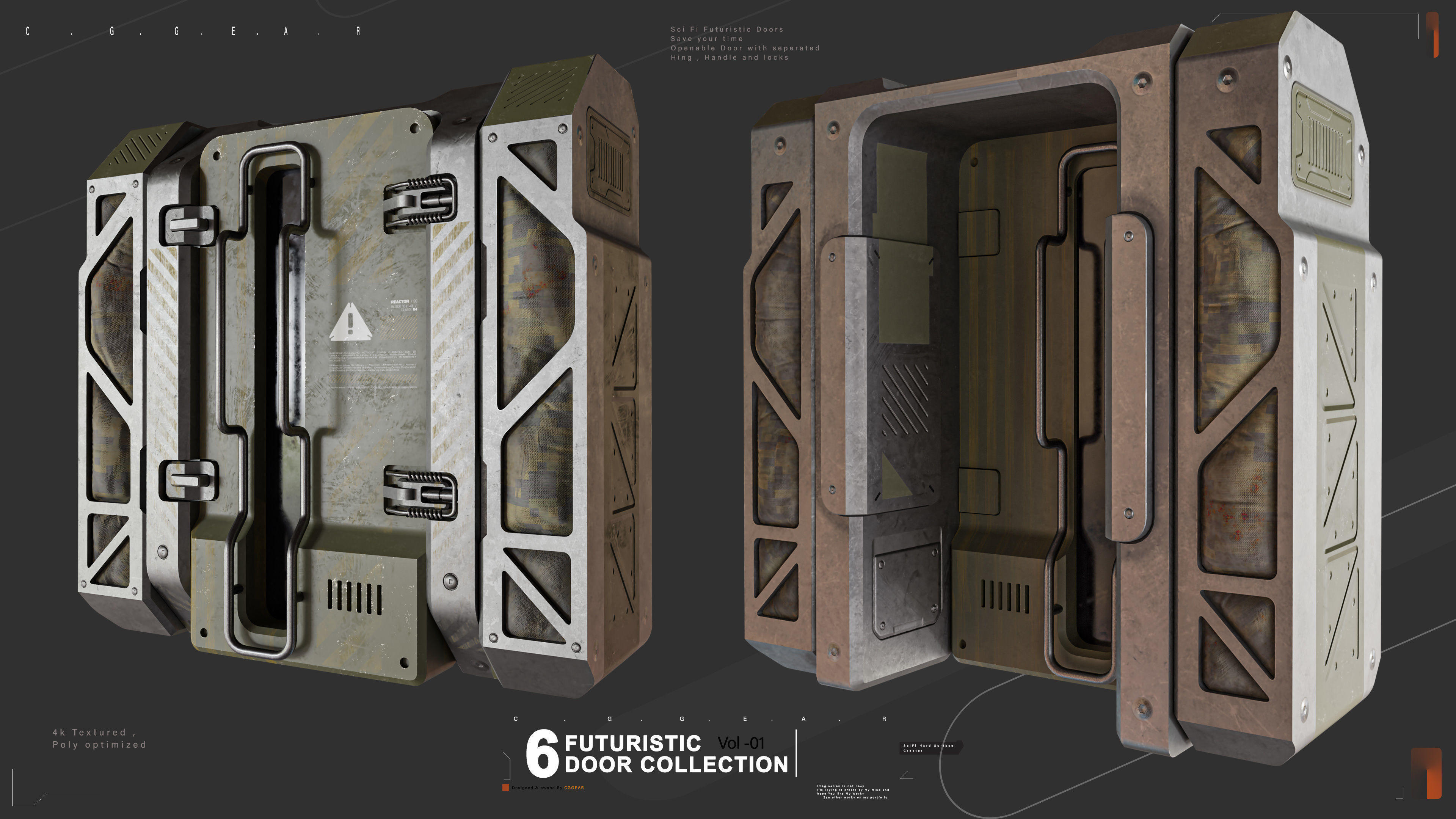 Sci-fi Door VOl-1 3D model_4