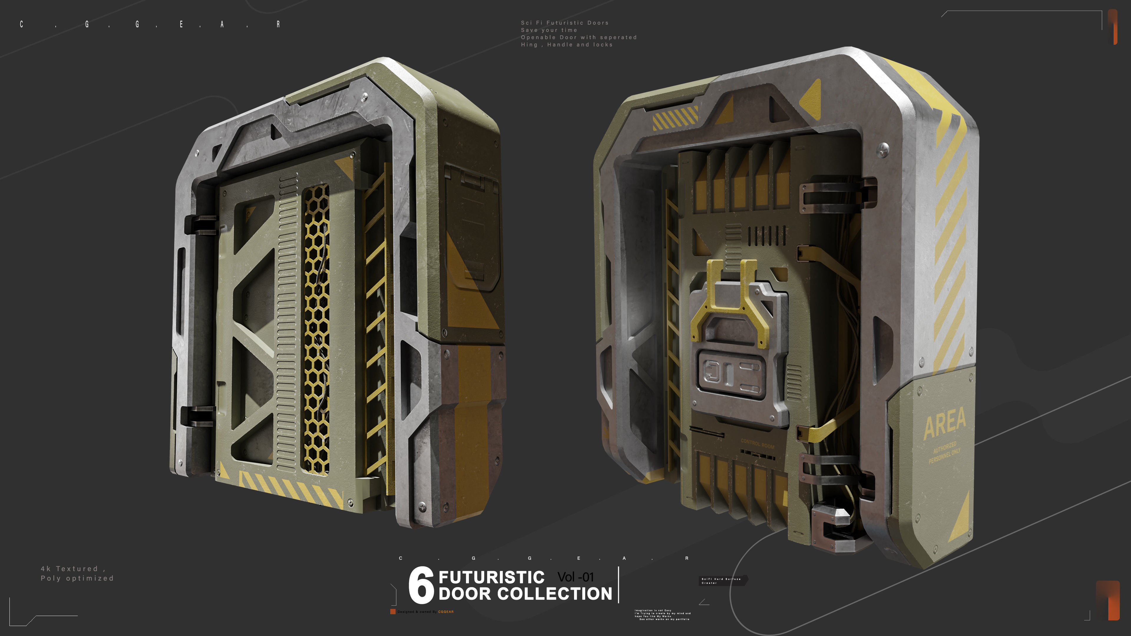 Sci-fi Door VOl-1 3D model_1