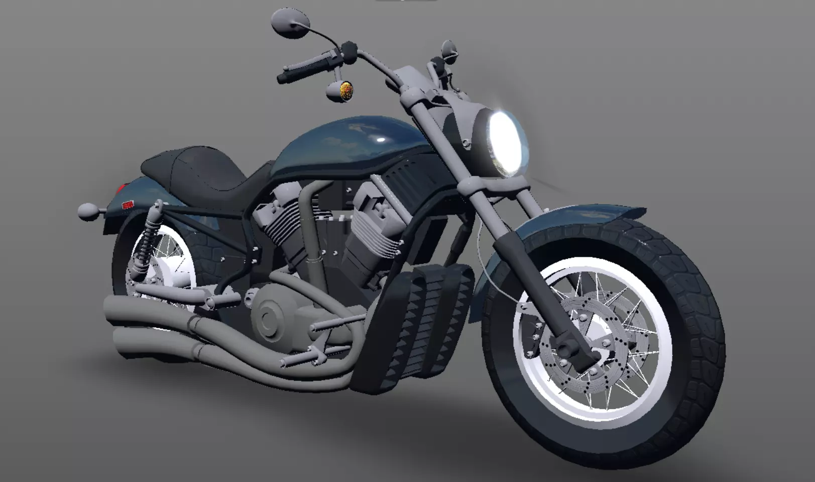 Harley Davidson Bike 3D Model Game Ready Asset Low-poly 3D model_0