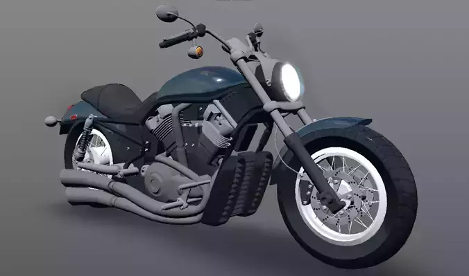 Harley Davidson Bike 3D Model Game Ready Asset Low-poly 3D model