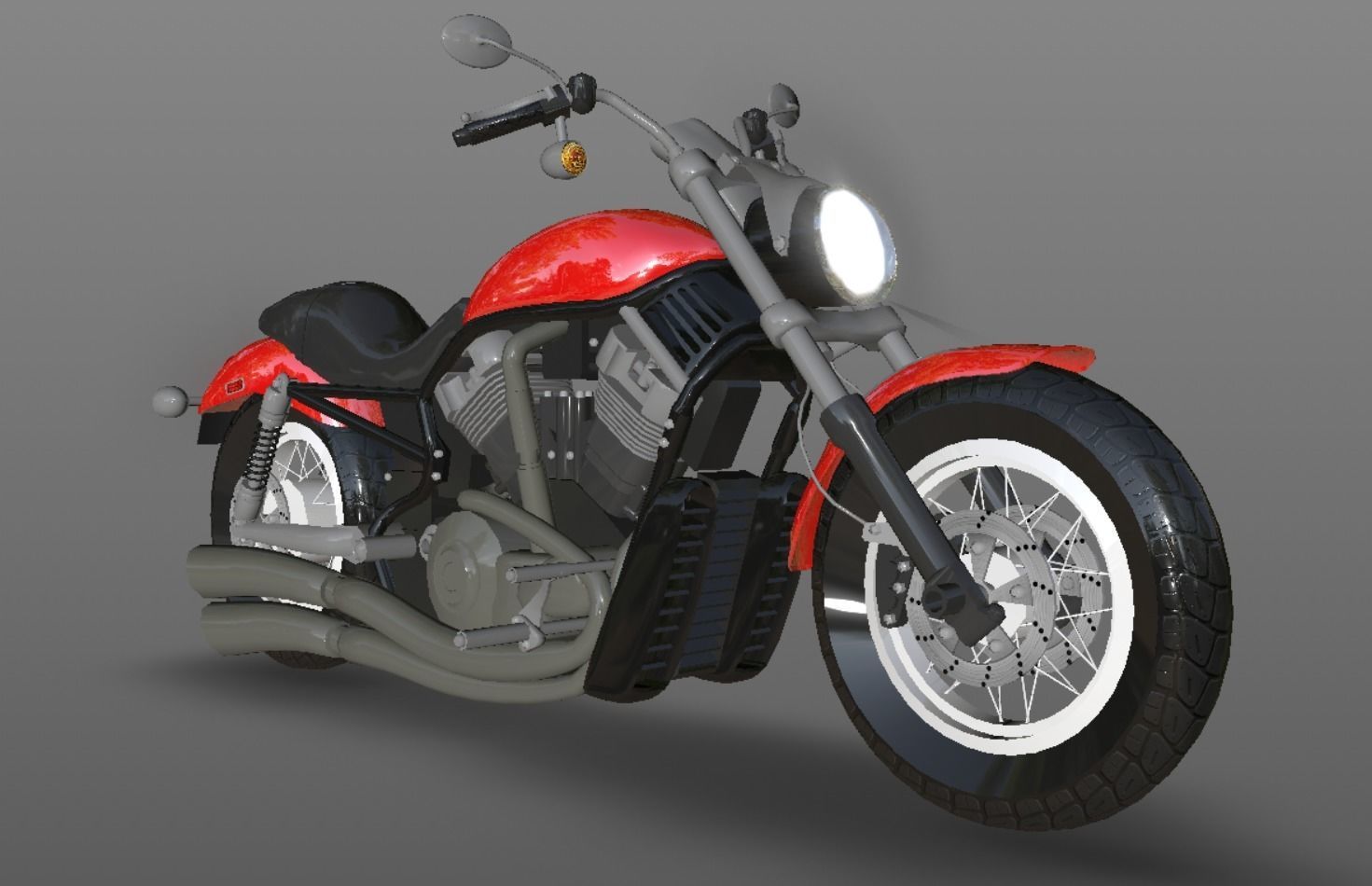 Harley Davidson Bike 3D Model Game Ready Asset Low-poly 3D model_2