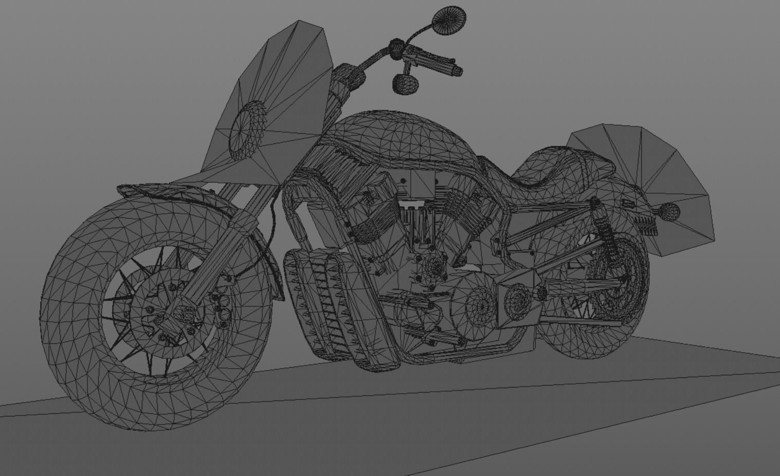 Harley Davidson Bike 3D Model Game Ready Asset Low-poly 3D model_15