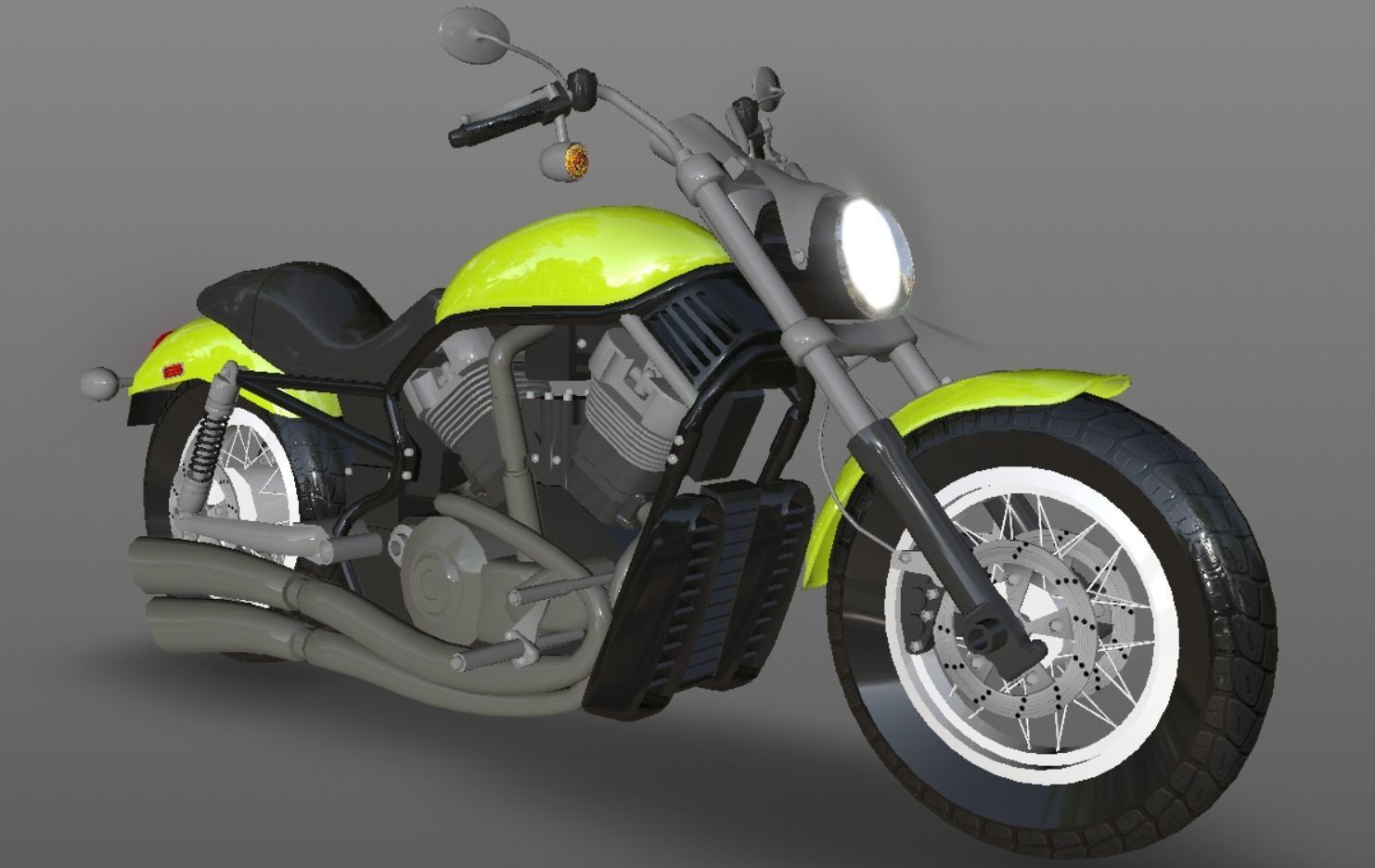 Harley Davidson Bike 3D Model Game Ready Asset Low-poly 3D model_19
