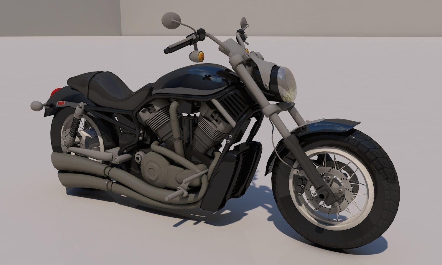 Harley Davidson Bike 3D Model Game Ready Asset Low-poly 3D model_10