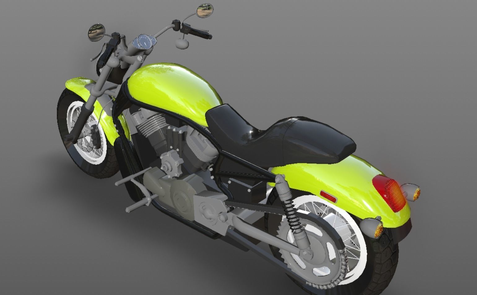 Harley Davidson Bike 3D Model Game Ready Asset Low-poly 3D model_1