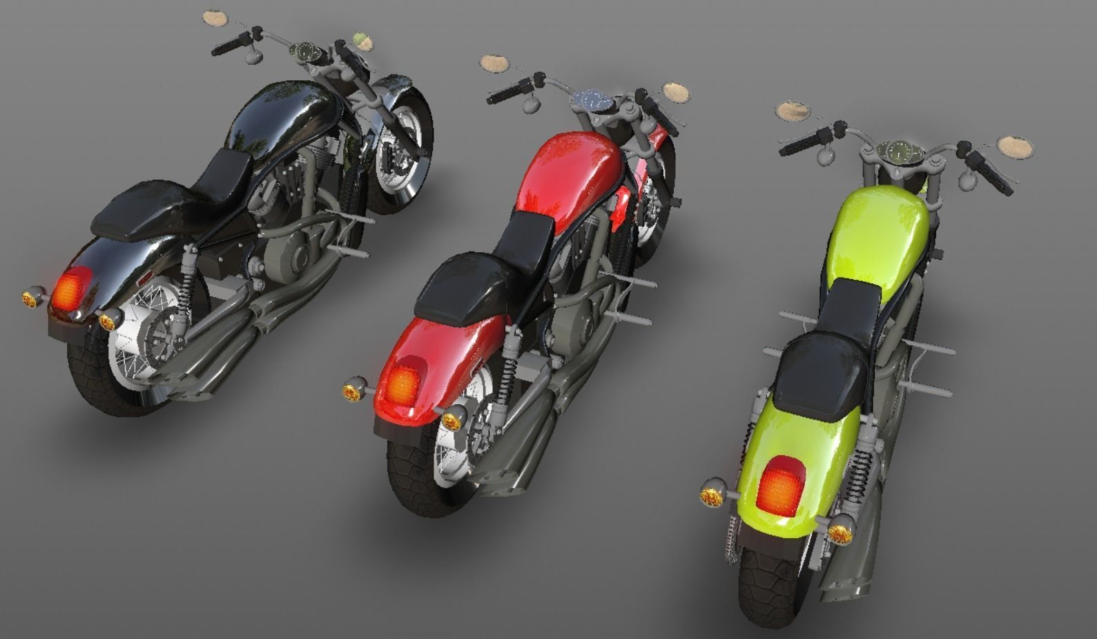Harley Davidson Bike 3D Model Game Ready Asset Low-poly 3D model_17