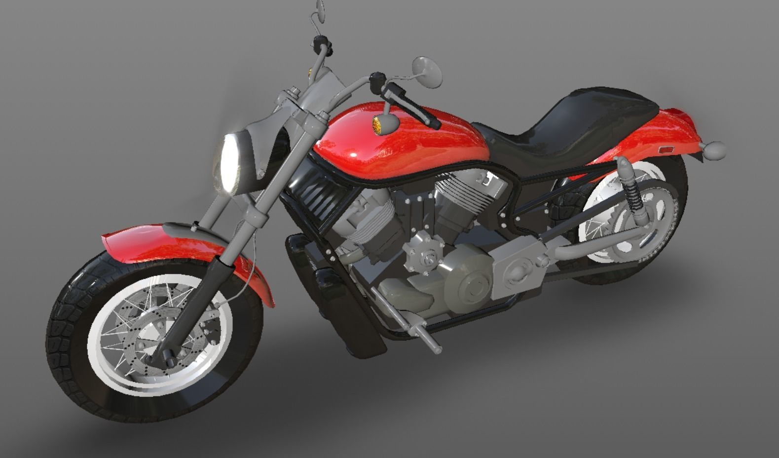 Harley Davidson Bike 3D Model Game Ready Asset Low-poly 3D model_20