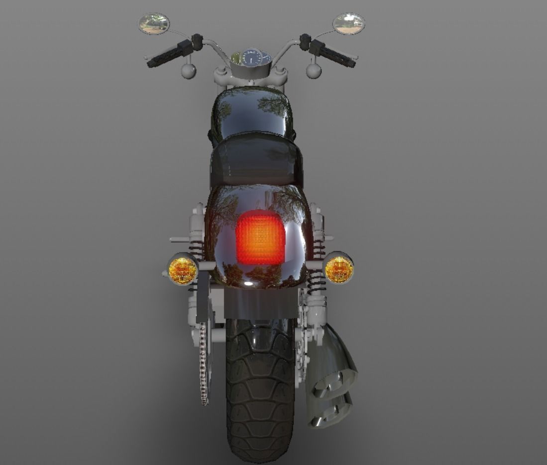 Harley Davidson Bike 3D Model Game Ready Asset Low-poly 3D model_9