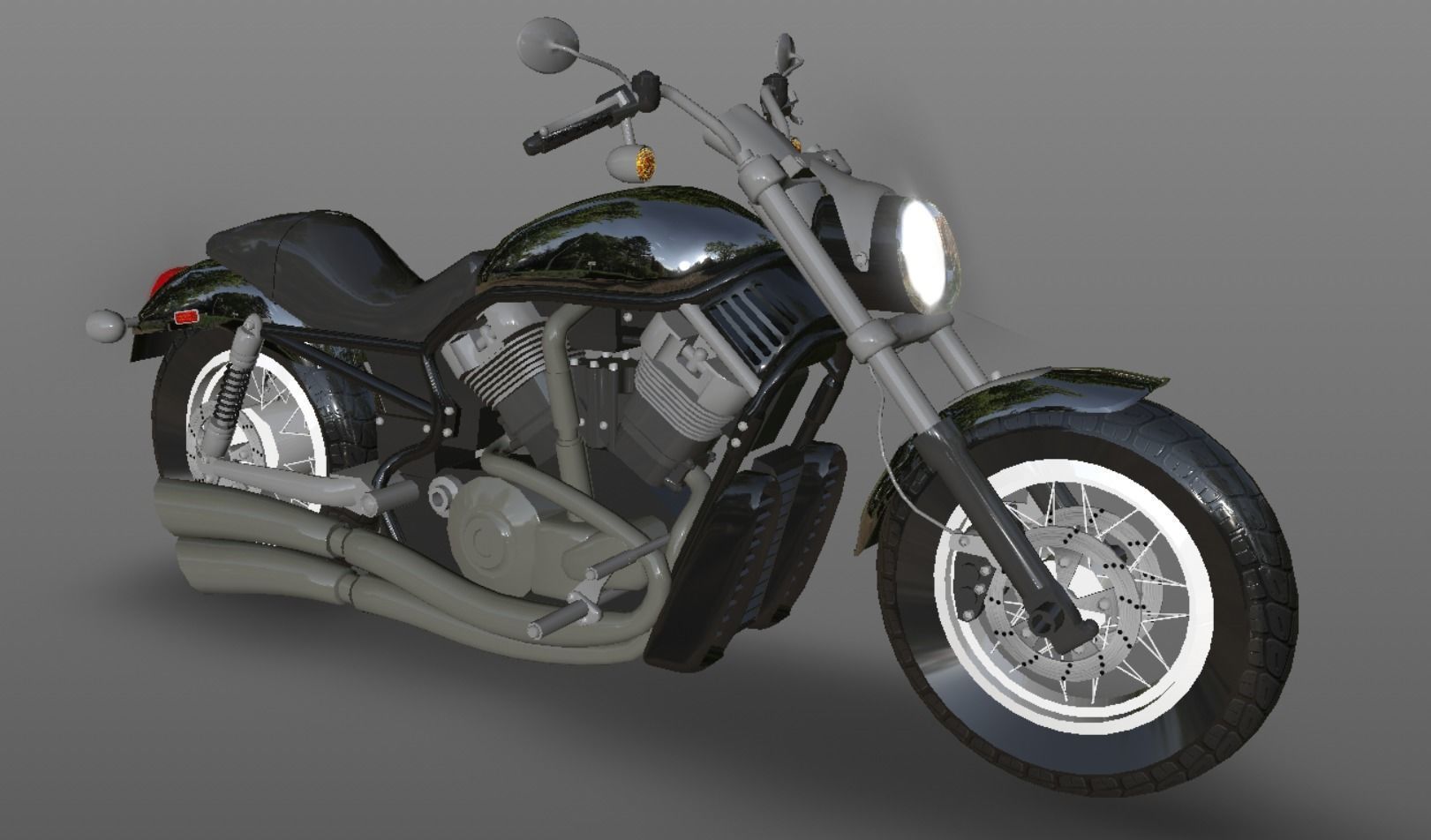 Harley Davidson Bike 3D Model Game Ready Asset Low-poly 3D model_4