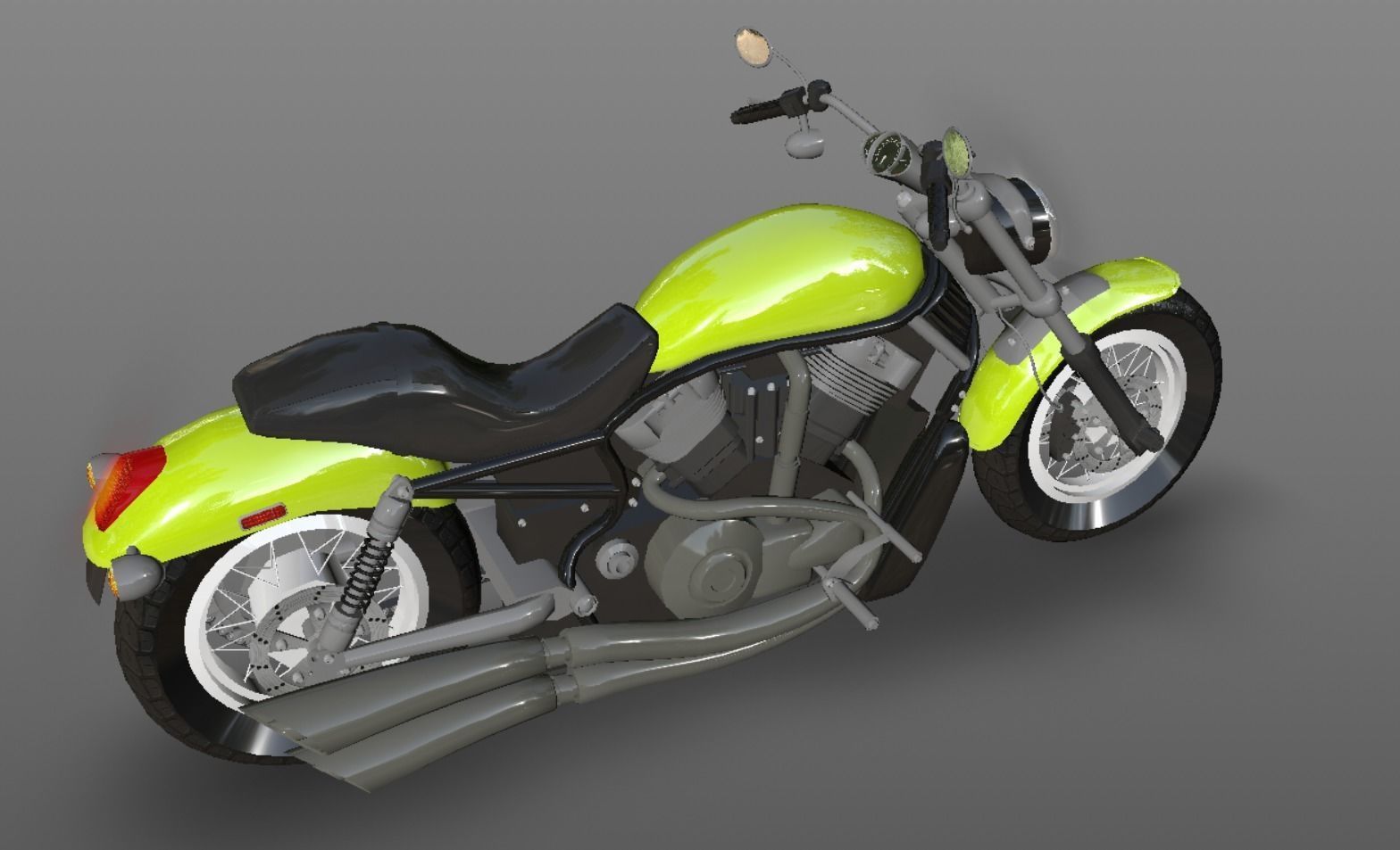 Harley Davidson Bike 3D Model Game Ready Asset Low-poly 3D model_18