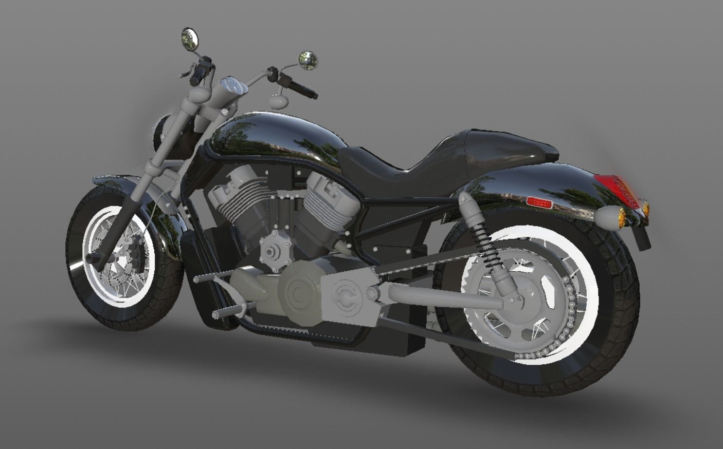 Harley Davidson Bike 3D Model Game Ready Asset Low-poly 3D model_7