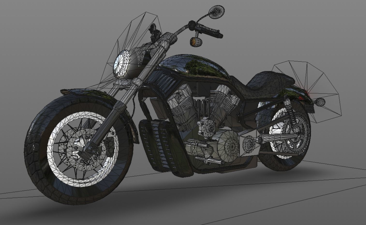 Harley Davidson Bike 3D Model Game Ready Asset Low-poly 3D model_14