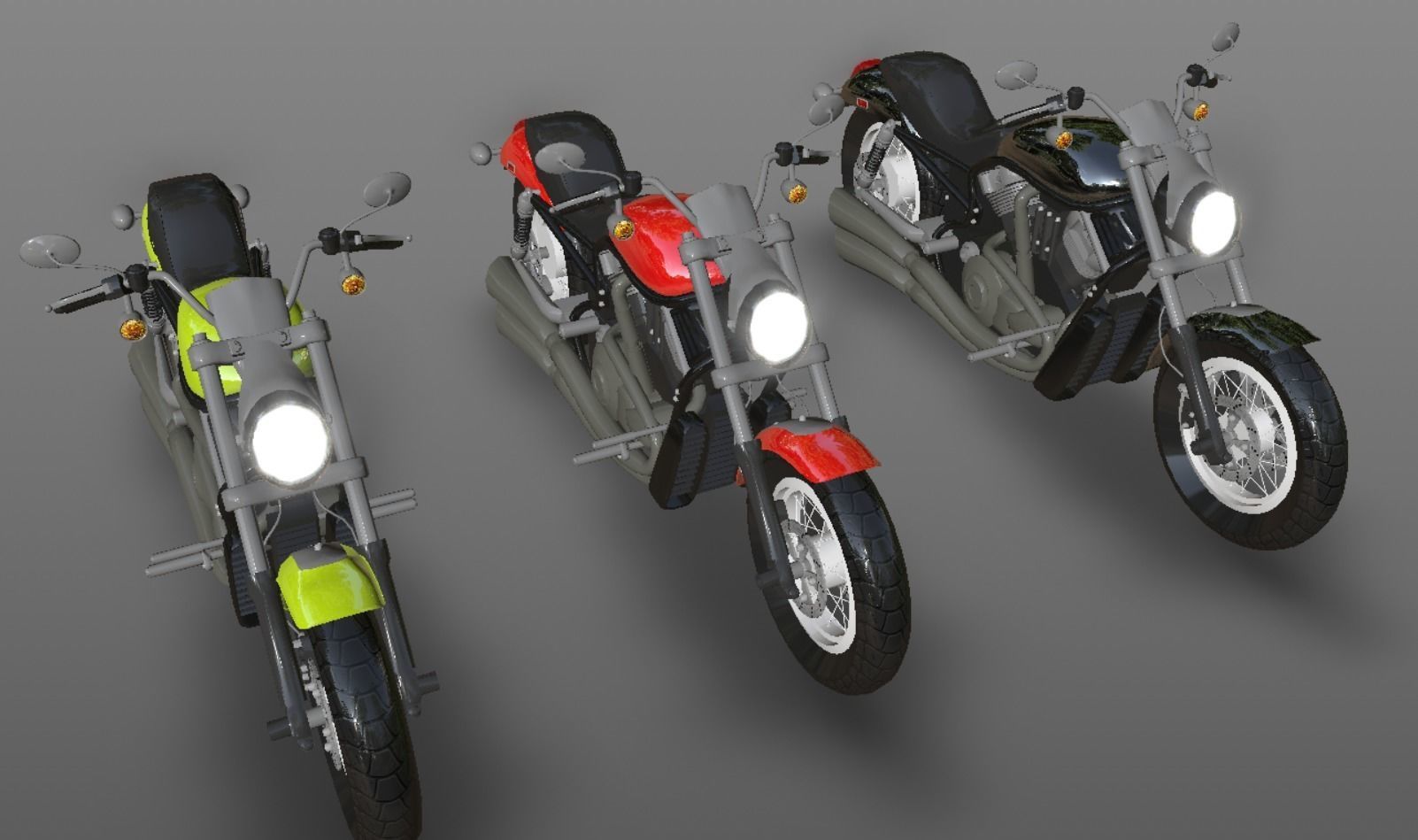 Harley Davidson Bike 3D Model Game Ready Asset Low-poly 3D model_16