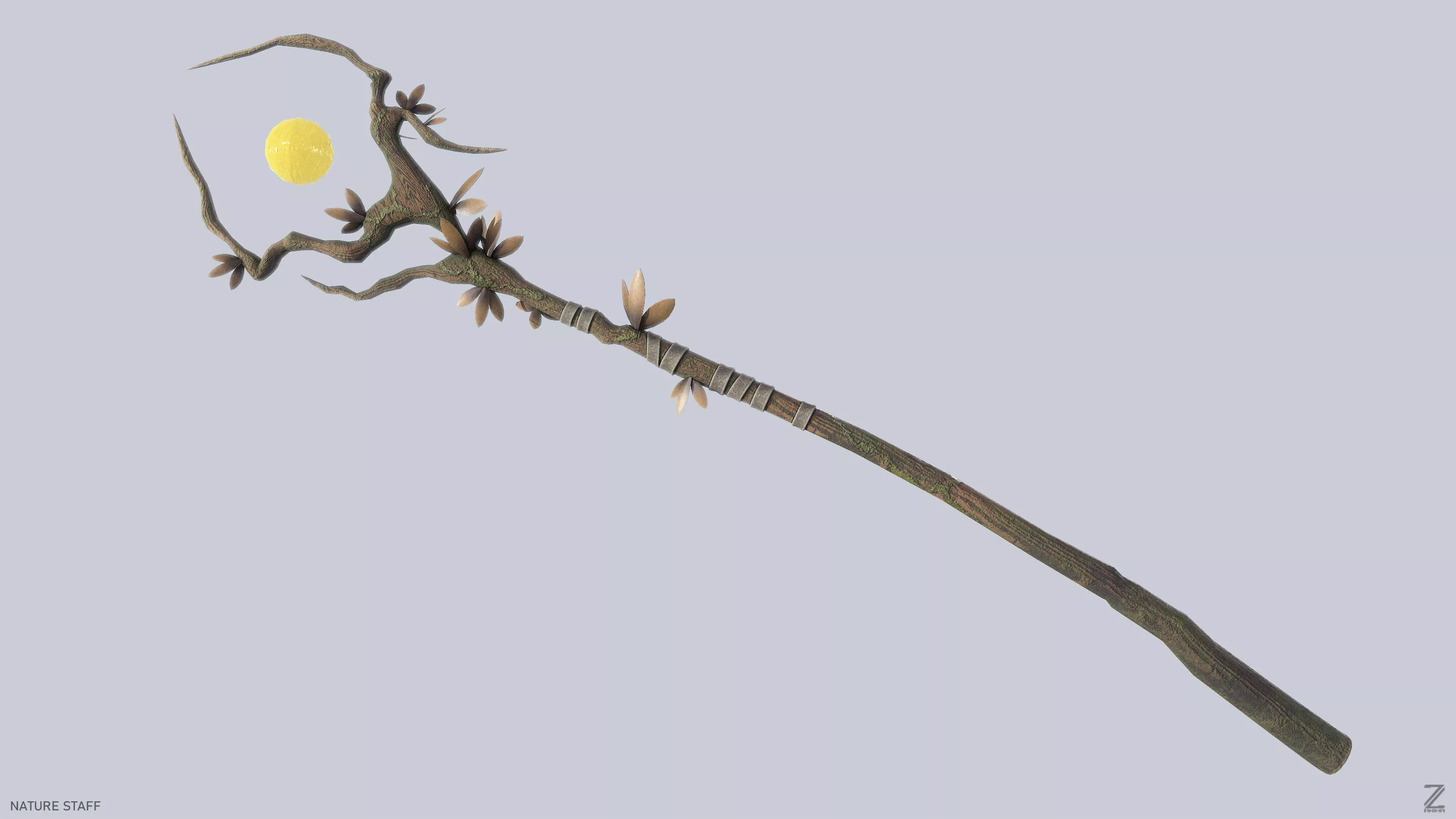 Nature staff Low-poly 3D model