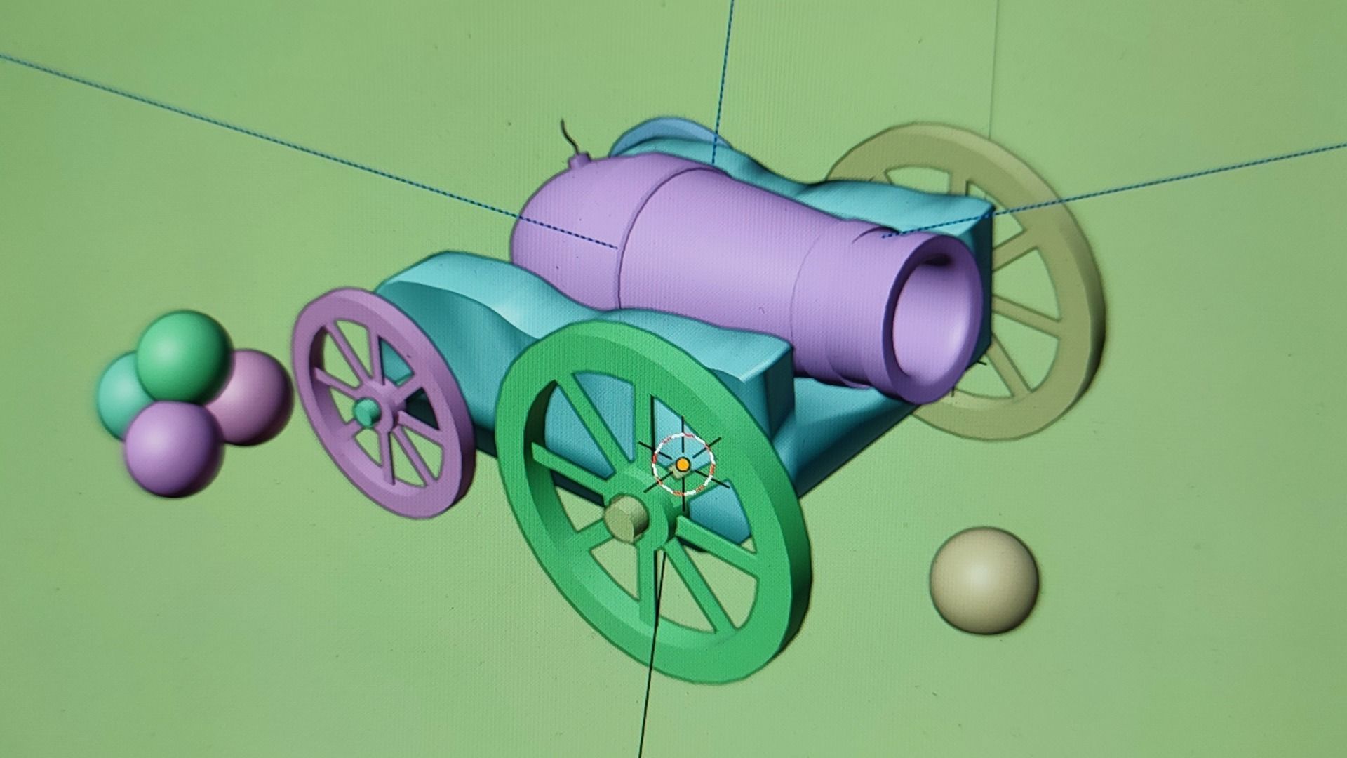 cannon Low-poly 3D model_10