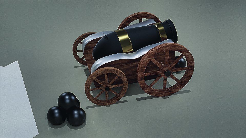 cannon Low-poly 3D model_3