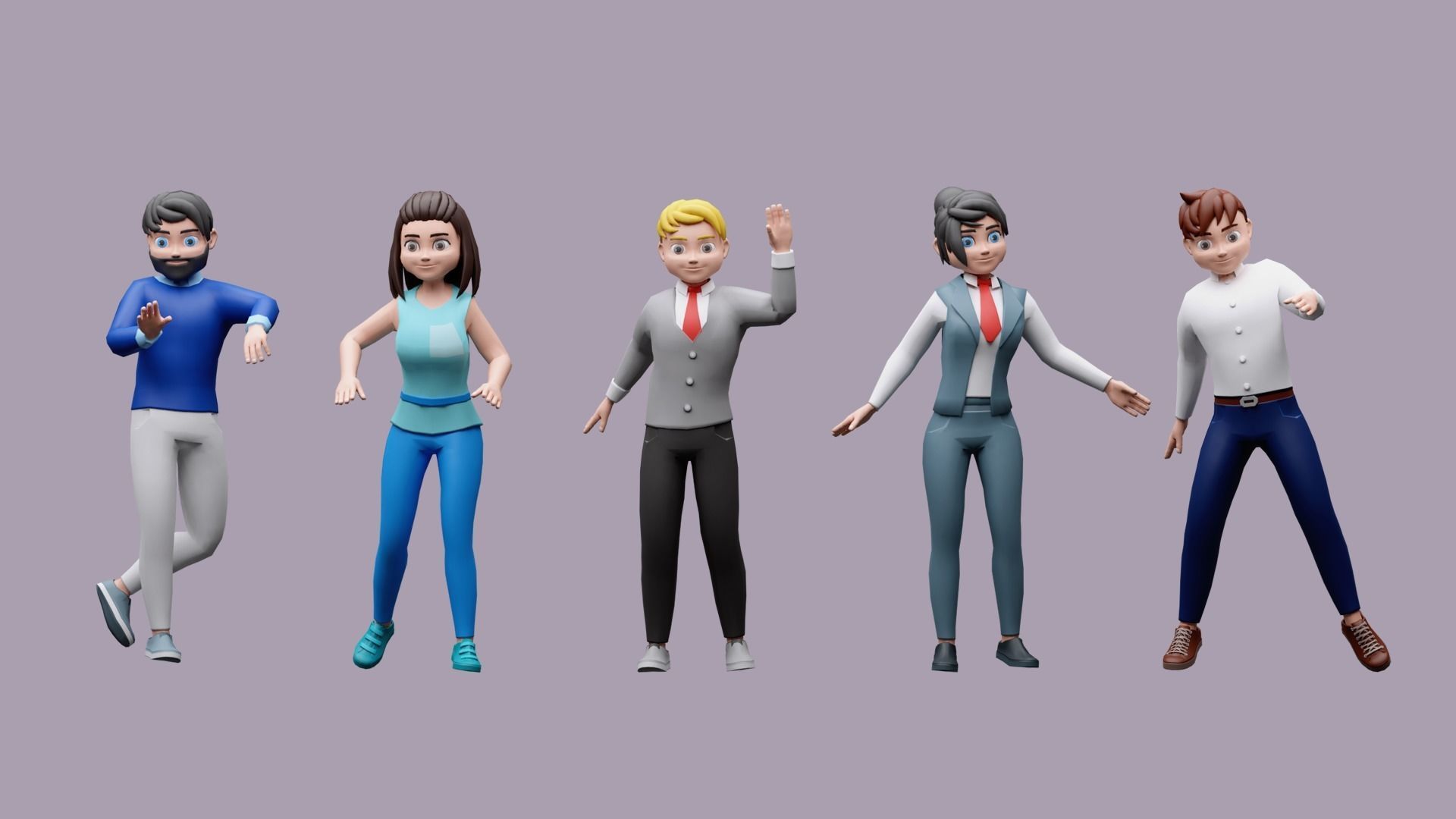 Cartoon characters 3 01 Low-poly 3D model_6