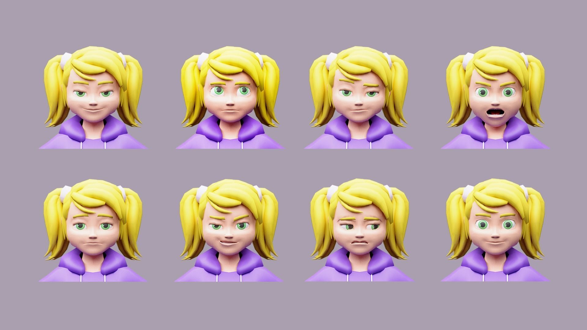 Cartoon characters 3 01 Low-poly 3D model_2