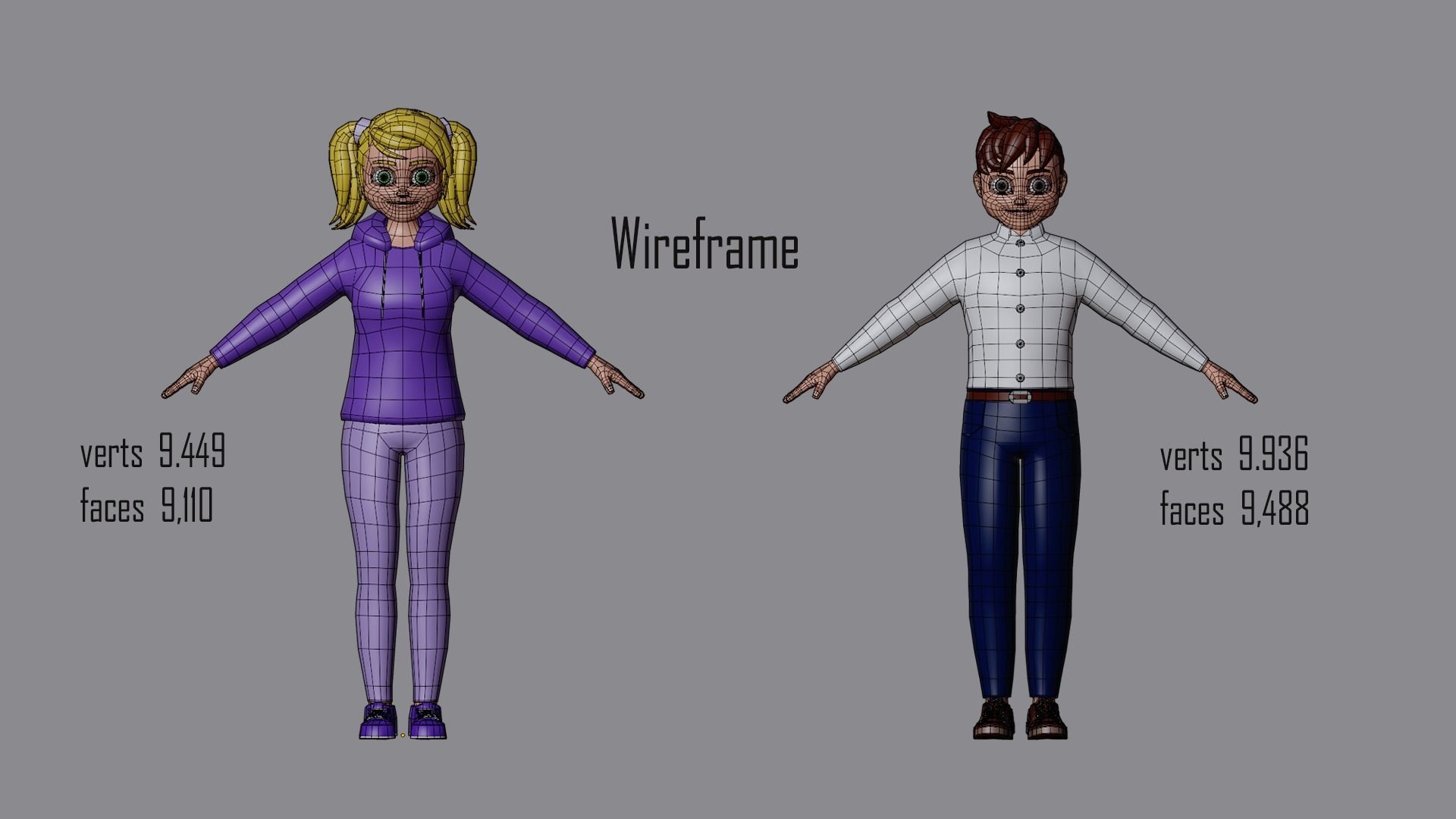 Cartoon characters 3 01 Low-poly 3D model_9