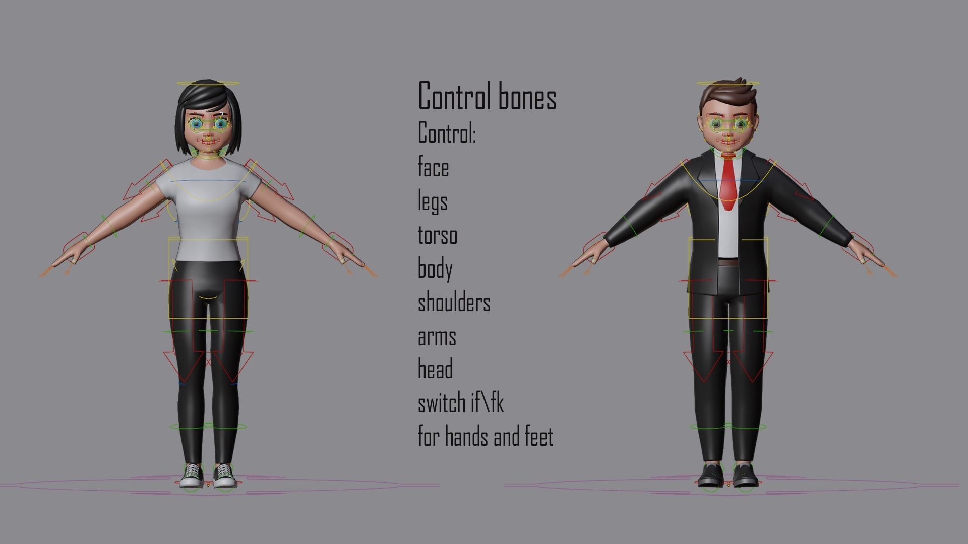 Cartoon characters 3 01 Low-poly 3D model_10