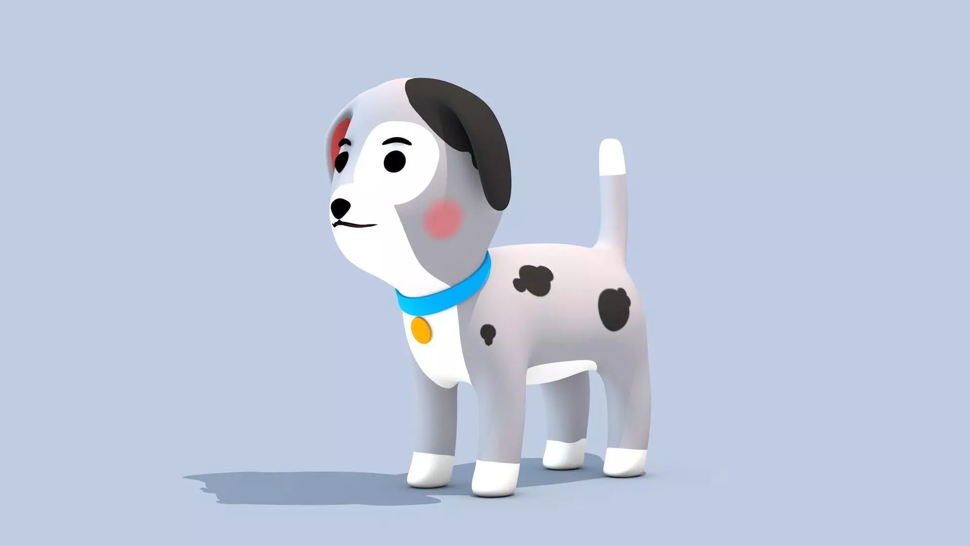 Cartoon Dog Low-poly 3D model