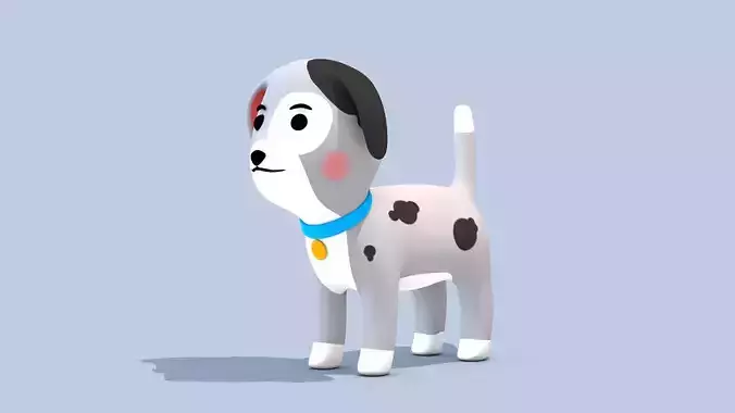 Cartoon Dog Low-poly 3D model