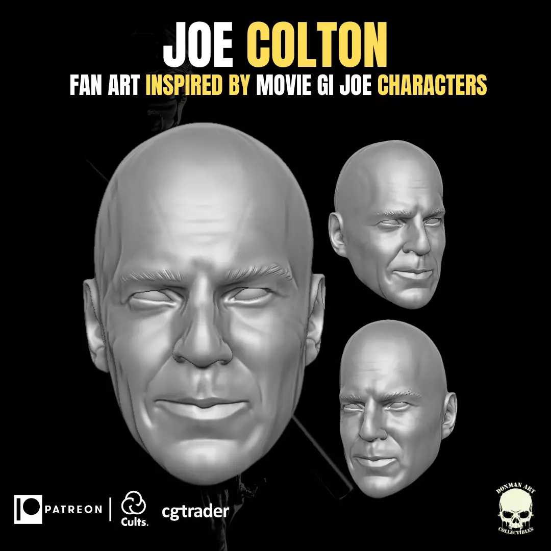 Joe Colton Movie Fan Art 3D printable File For Action Figures 3D print model