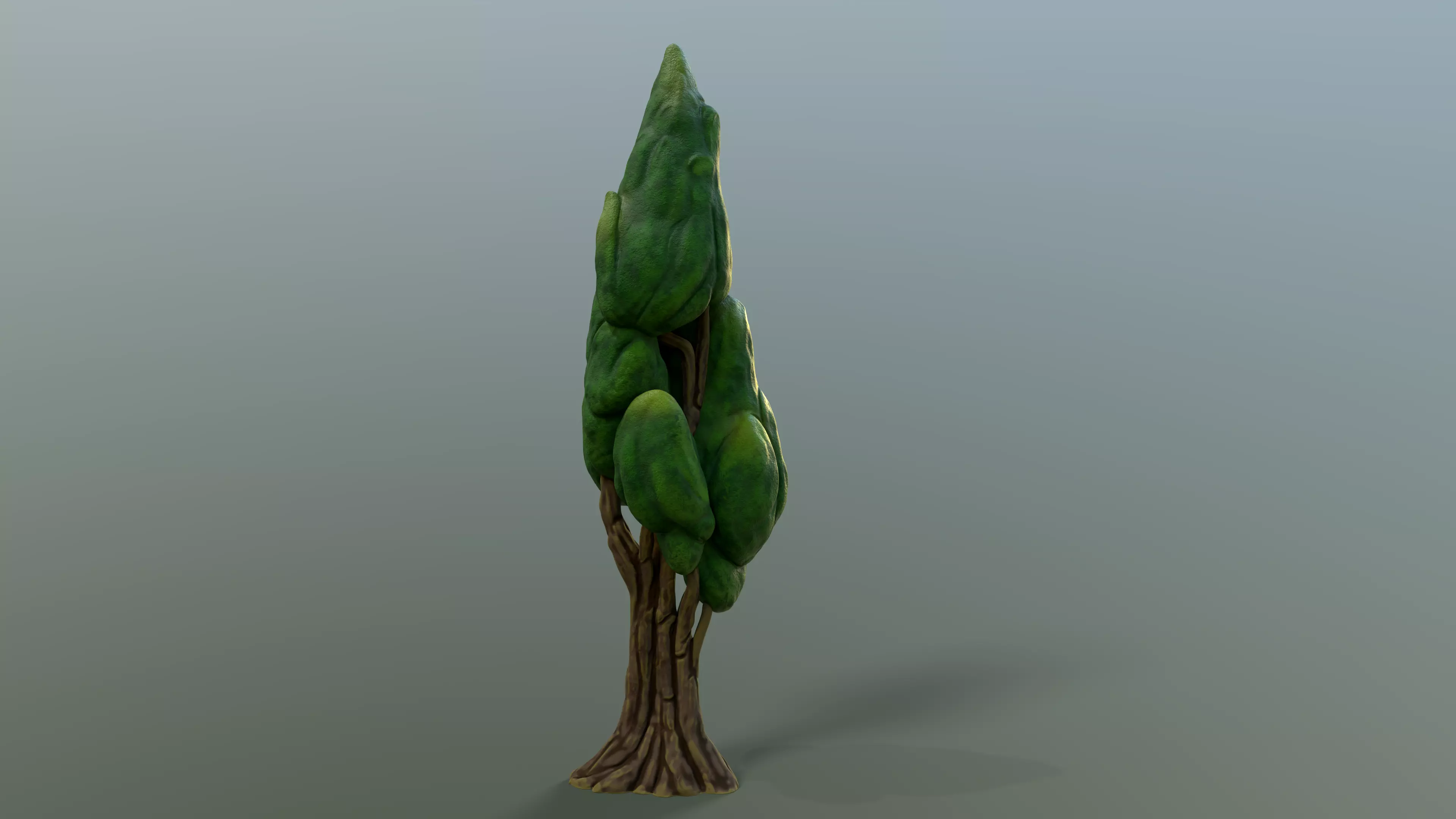 Cypress Stylized Tree Low-poly 3D model_0