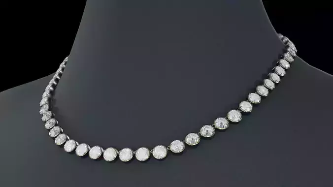 Blender Cycles Diamond Necklace Scene  3D model