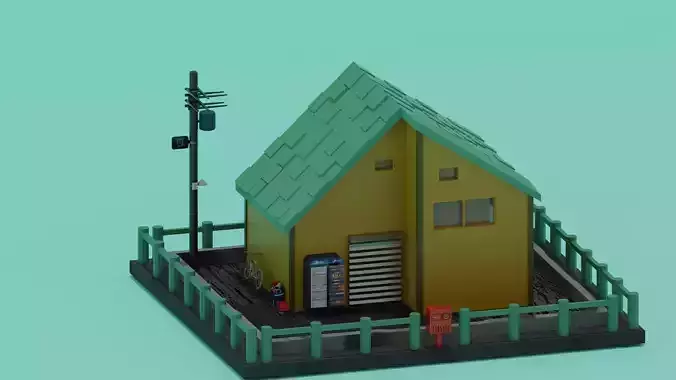 Minimalist House 3D Low-Poly