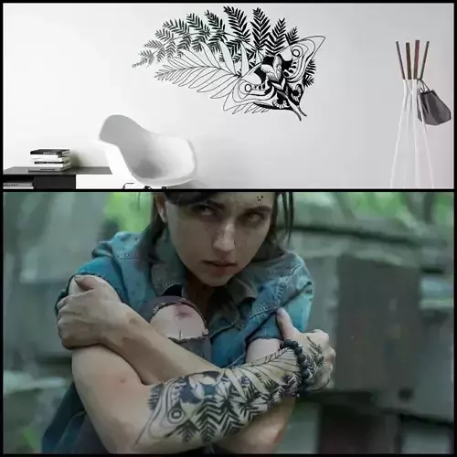 THE LAST OF US ELLIE TATTOO 2D ART Wallart