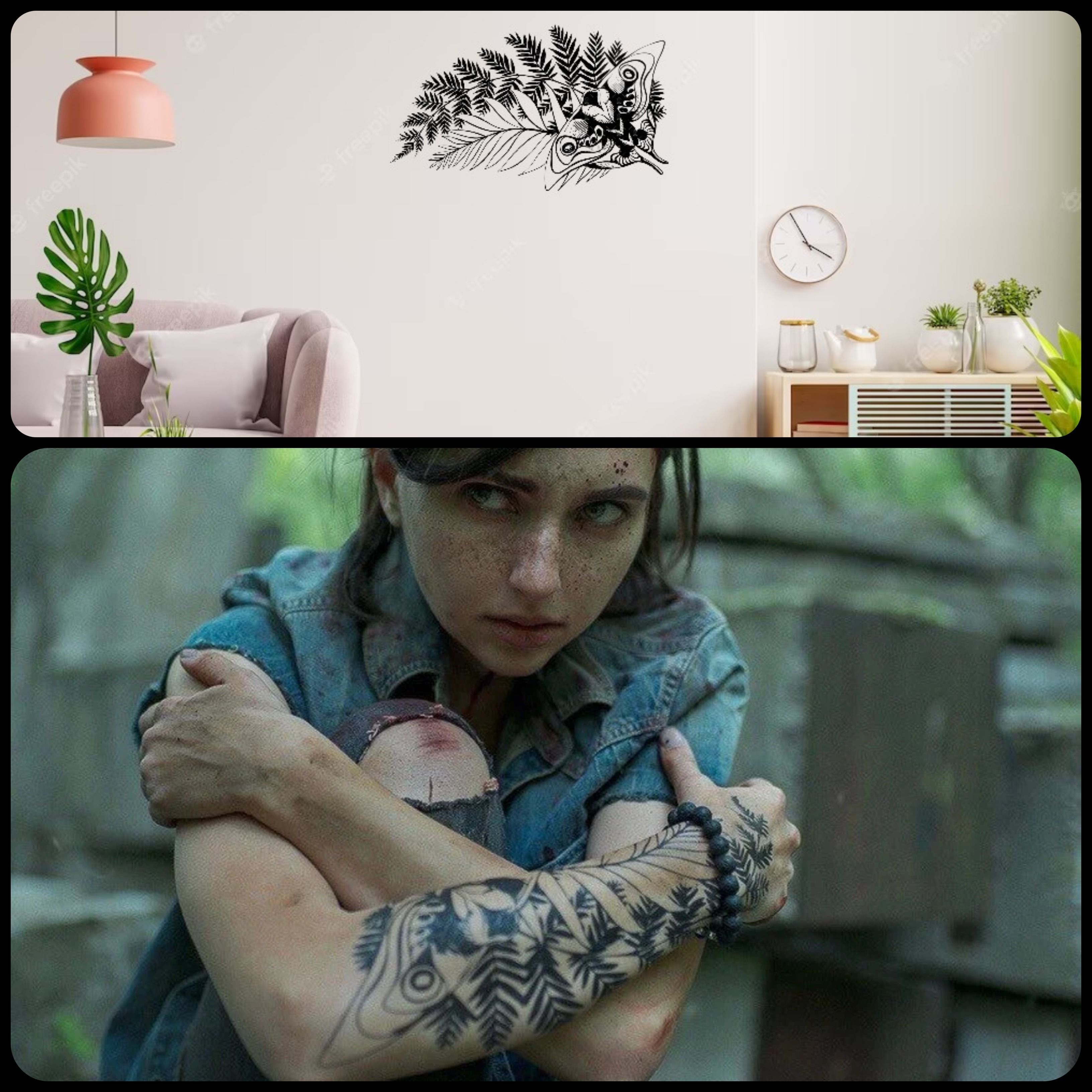 THE LAST OF US ELLIE TATTOO 2D ART Wallart 3D print model_2