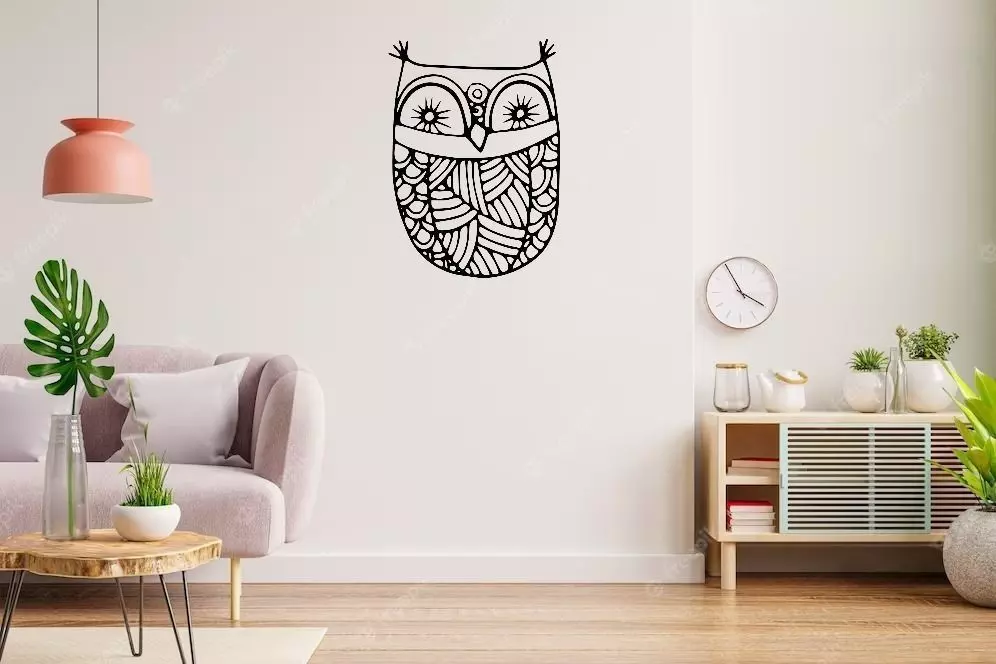 OWL BUHO 2D WALL ART STENCIL STL and SVG 3D print model