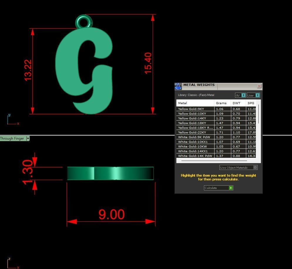 Alphabet Pendant g 3D print model_1