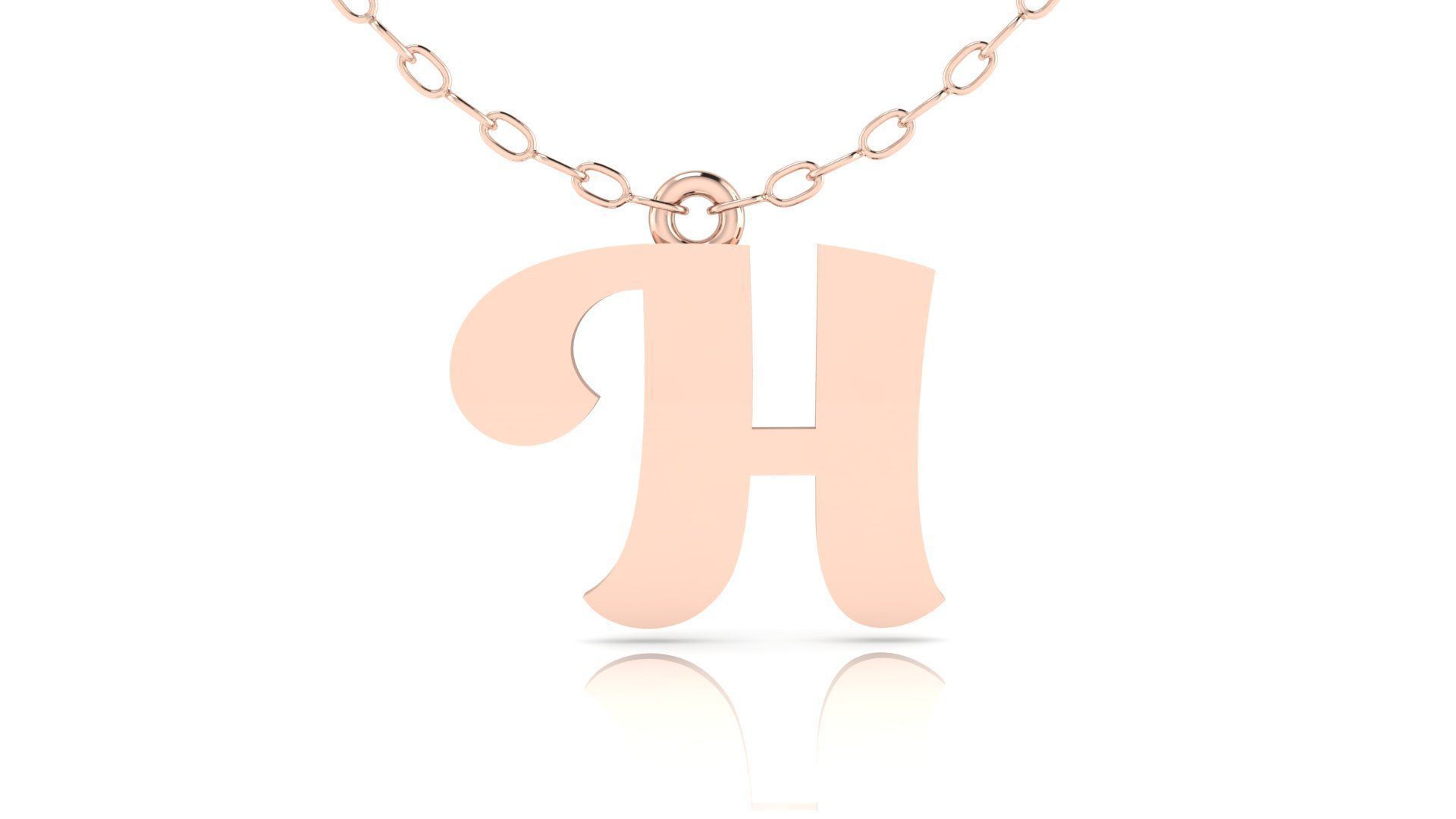 Alphabet Pendant H 3D print model_2