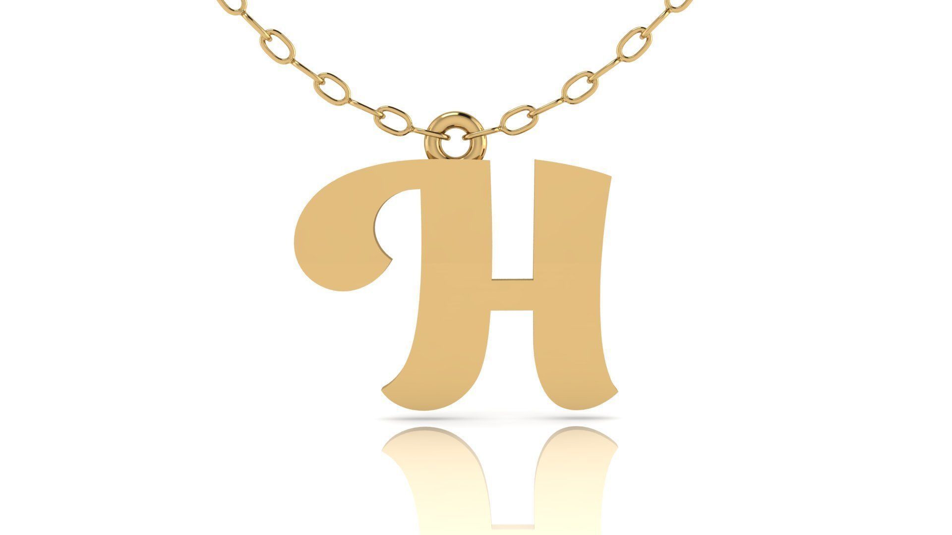 Alphabet Pendant H 3D print model_8