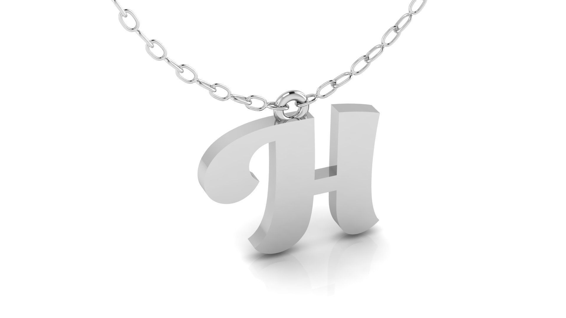 Alphabet Pendant H 3D print model_6