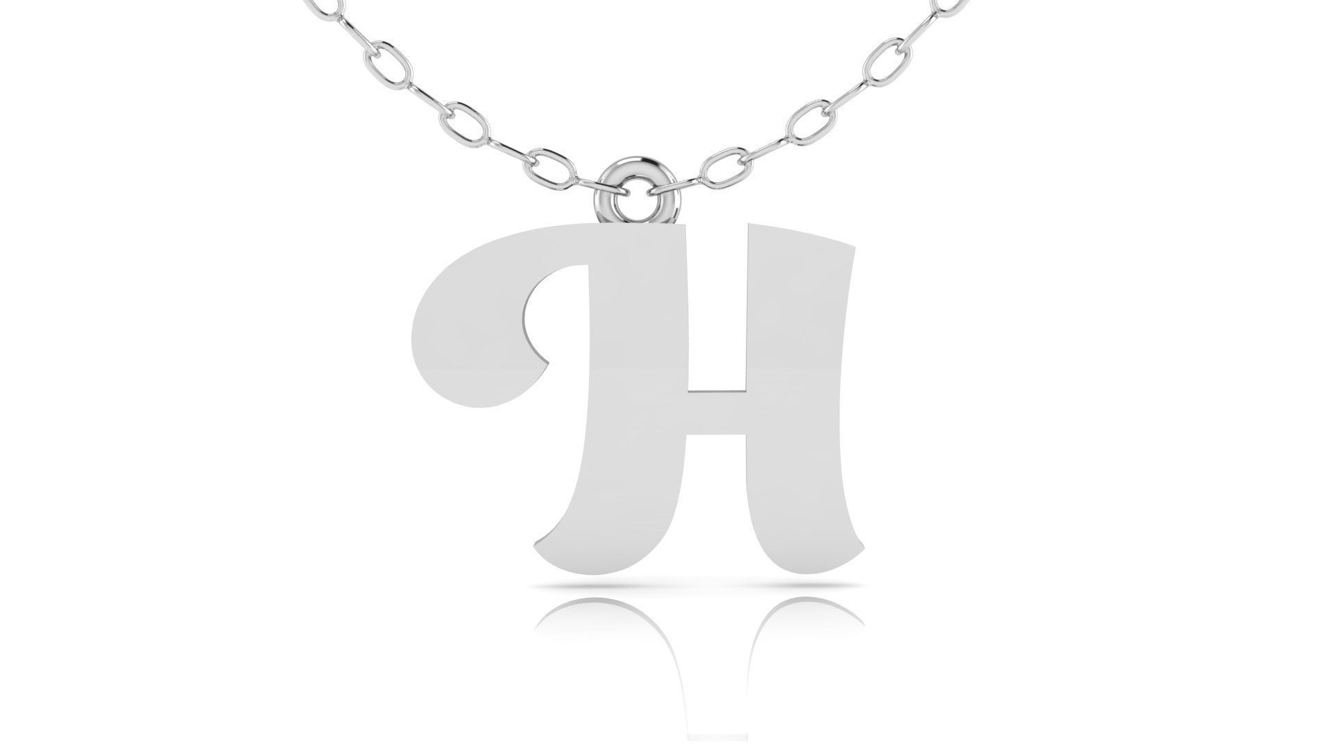 Alphabet Pendant H 3D print model_5