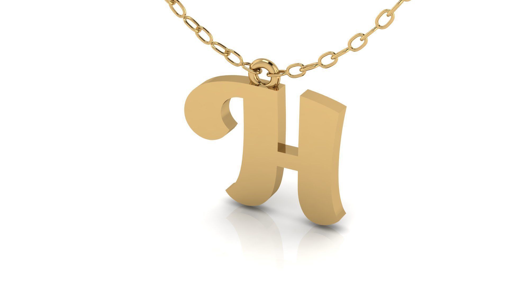 Alphabet Pendant H 3D print model_9